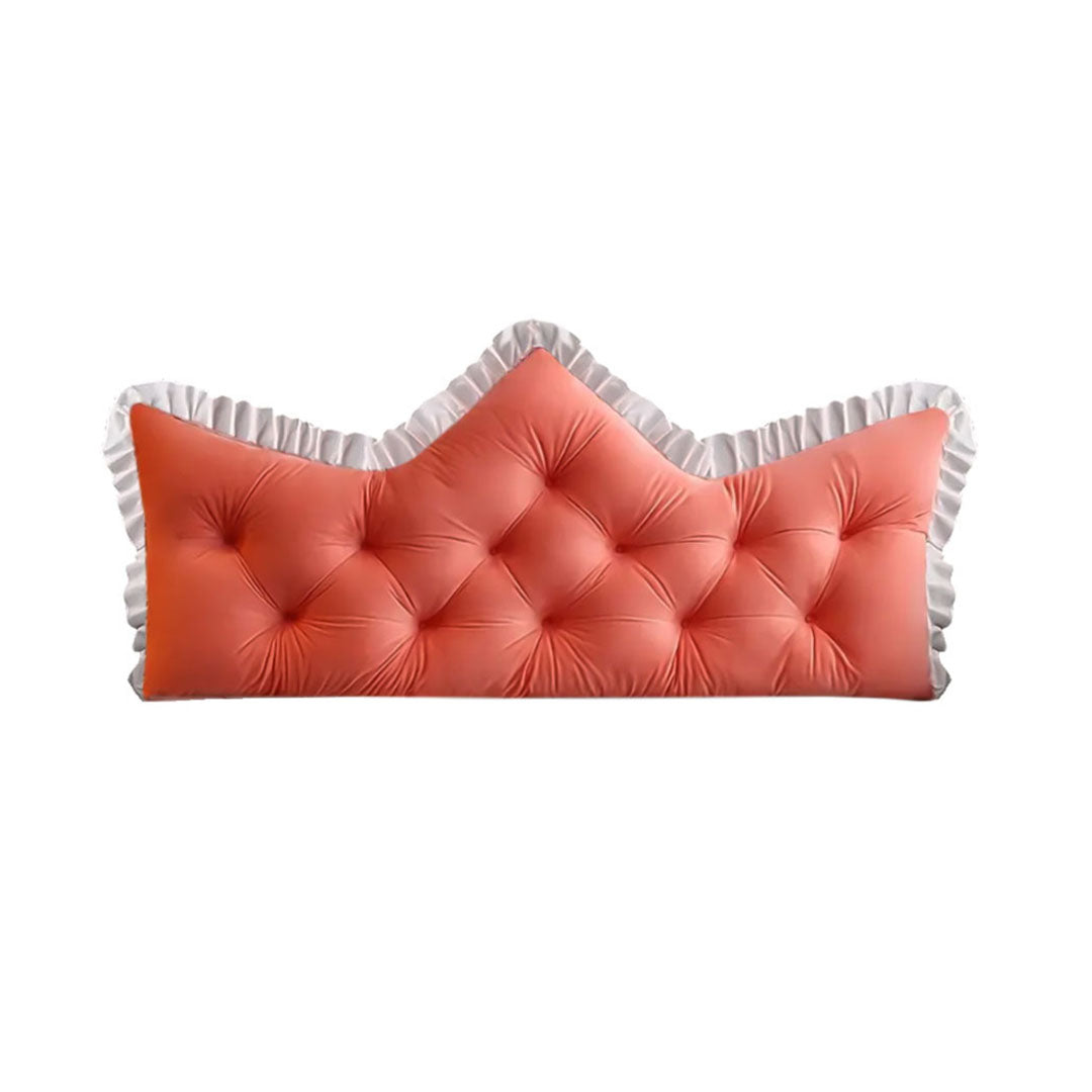 SOGA 2x120cm Crown Pillows Tufted Pink Headboard Cushion Set