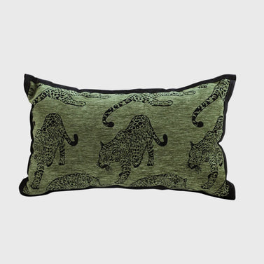 30cm Throw Pillow Green Leopard