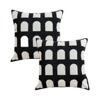 SOGA 2X 45cm Contemporary Black White Arch Pattern Throw Pillow