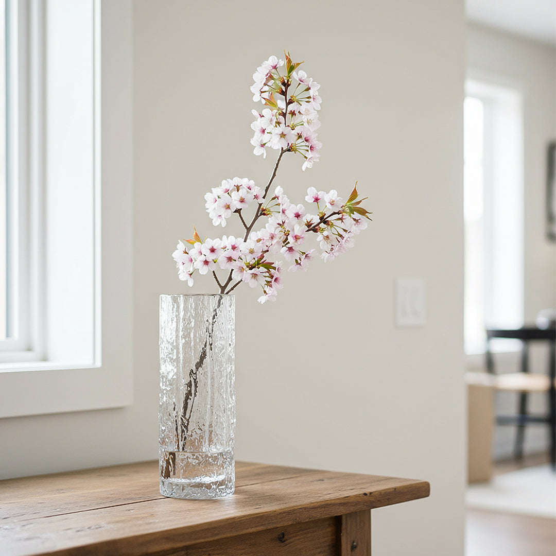 SOGA 30.5cm Handcrafted Clear Glass Vase, Classic Design for Home Decor