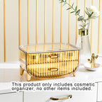 2 Tier Golden Yellow Multifunctional Countertop Cosmetic Storage Organiser
