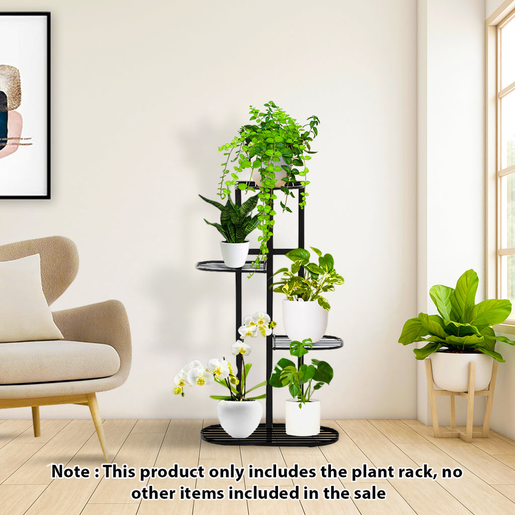Wire Rack For Plants 4 Tier Black Metal Plant Rack – Soga International