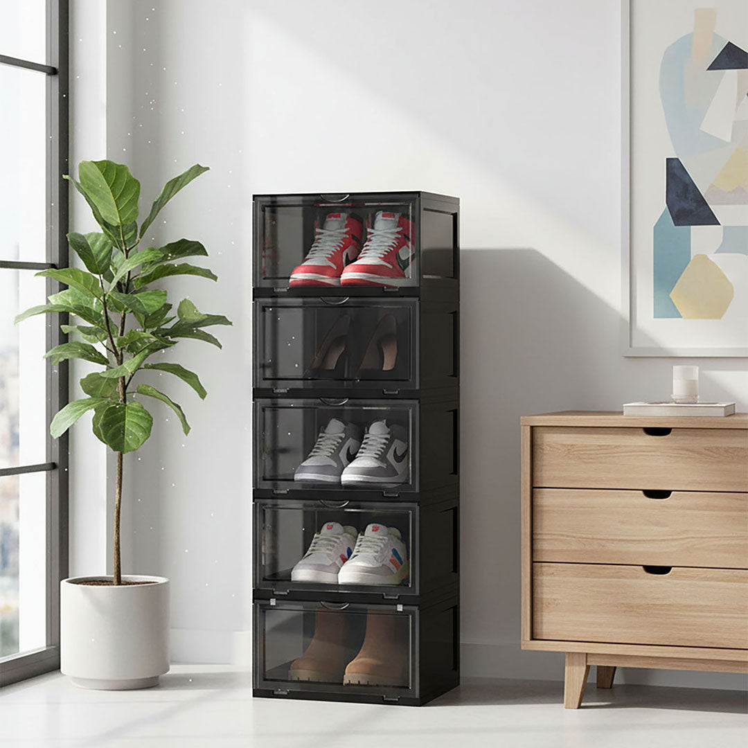 5 Tier Black Shoe Organiser