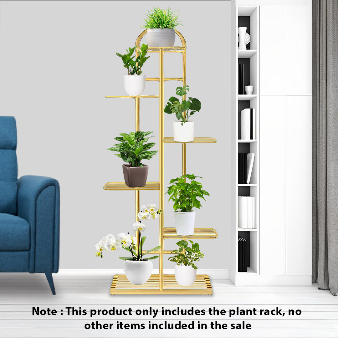 6 Tier Gold Metal Plant Flowerpot Display Rack