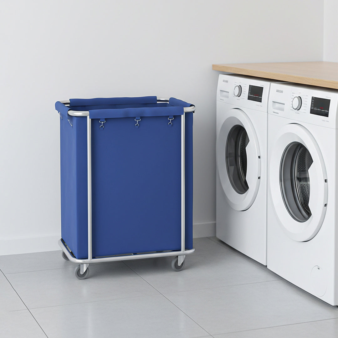 Stainless Square Linen Cart Blue