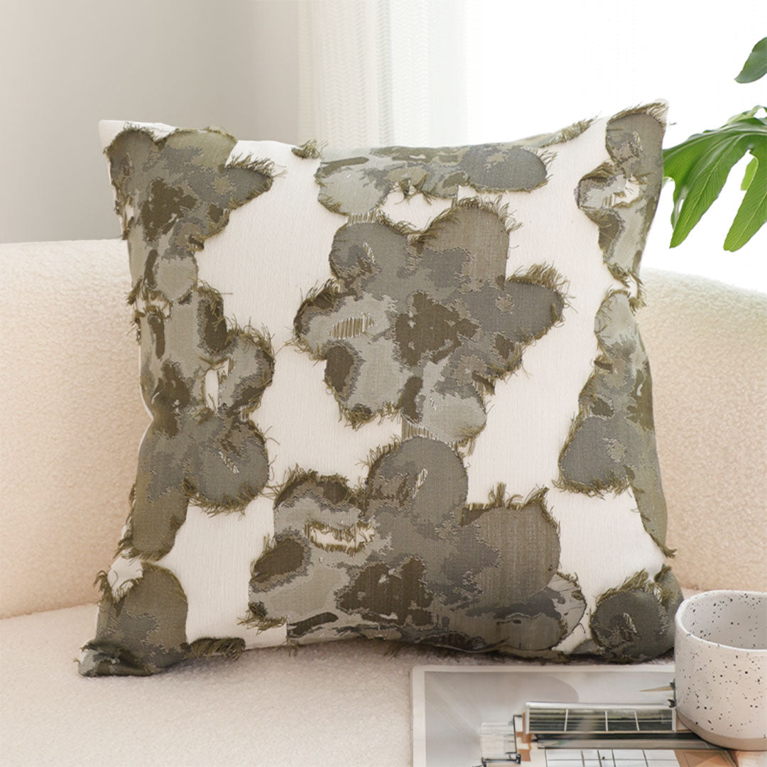 SOGA 45cm Abstract Gray Floral Watercolor Print Contemporary Throw Pillow