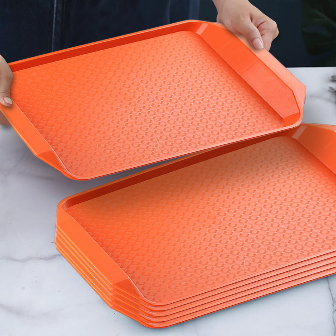 Rectangular Serving Tray Set of 10 Orange