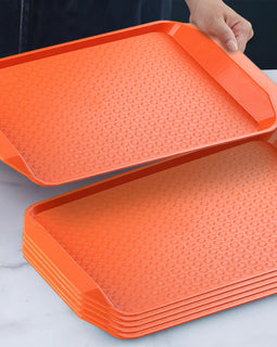 Rectangular Serving Tray Set of 10 Orange