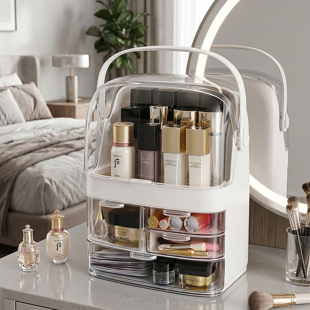 3 Tier White Countertop Cosmetic Storage Organiser