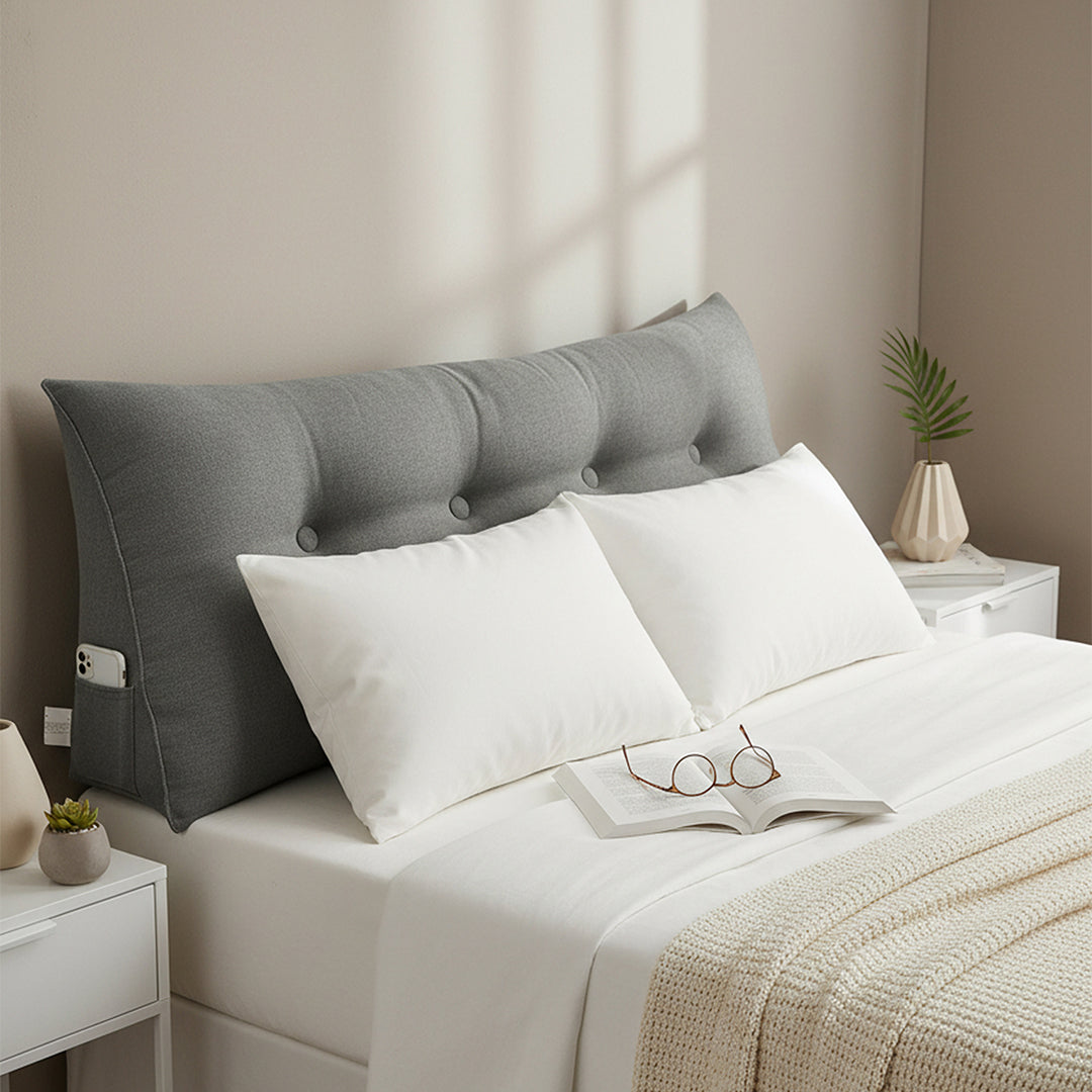 SOGA 120cm Grey Wedge Bed Cushion