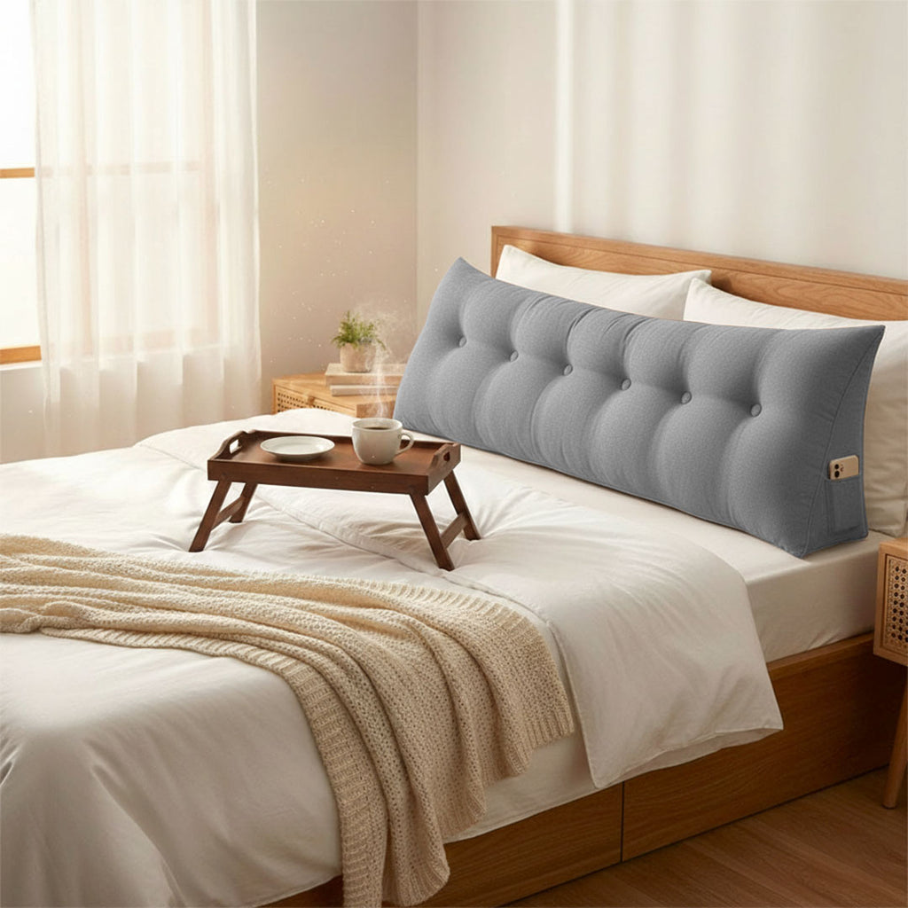 SOGA 180cm Silver Wedge Bed Cushion