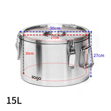 15L 304 Stainless Steel Insulated Food Carrier