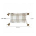 SOGA 30CM Pillow Lumbar Cover Decorative Plaid Farmhouse Cushion Throw Pillow