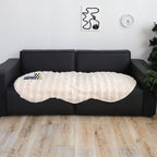 SOGA Three-seater White Faux Fur Throw Blanket 90x210cm Polyester