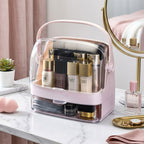 2 Tier Pink Countertop Makeup Storage Organiser