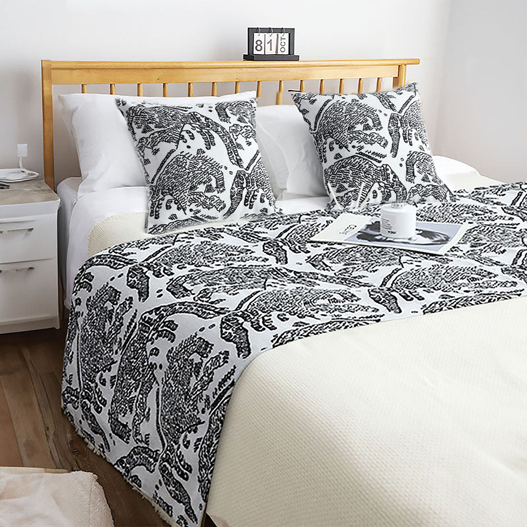 1.8m Light Black Luxury Mottled Bed Vintage Scarf Runner Bedding Tail Pad Flag For Home Hotel Set of 3
