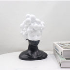 SOGA 49cm Bubble Head Resin Bust – Artistic Black White Accent