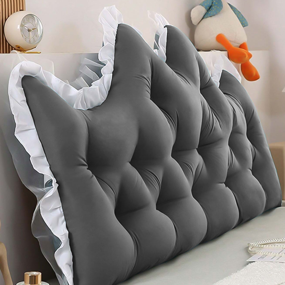 SOGA 2x90cm Crown Pillows Tufted Charcoal Headboard Cushion Set