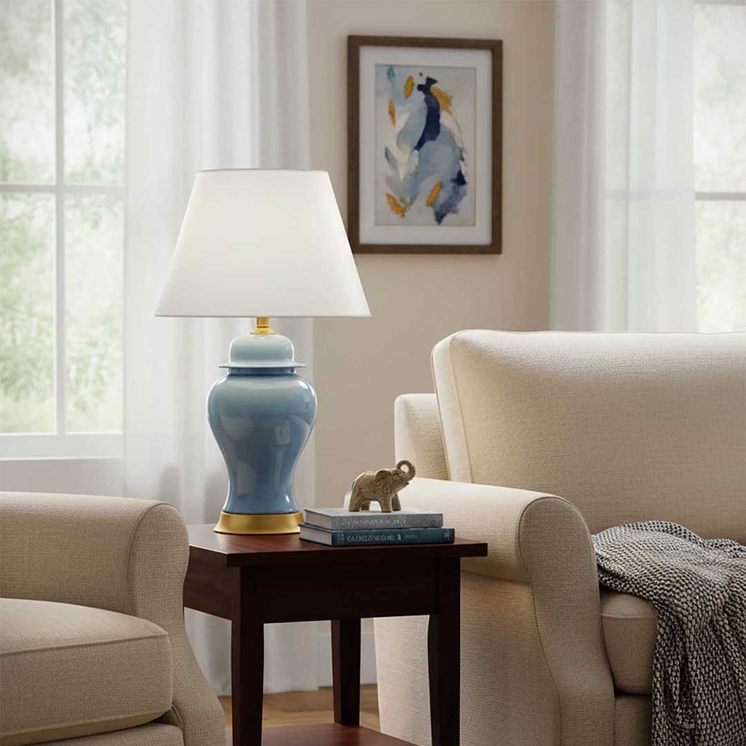 Ceramic Table Lamp Blue