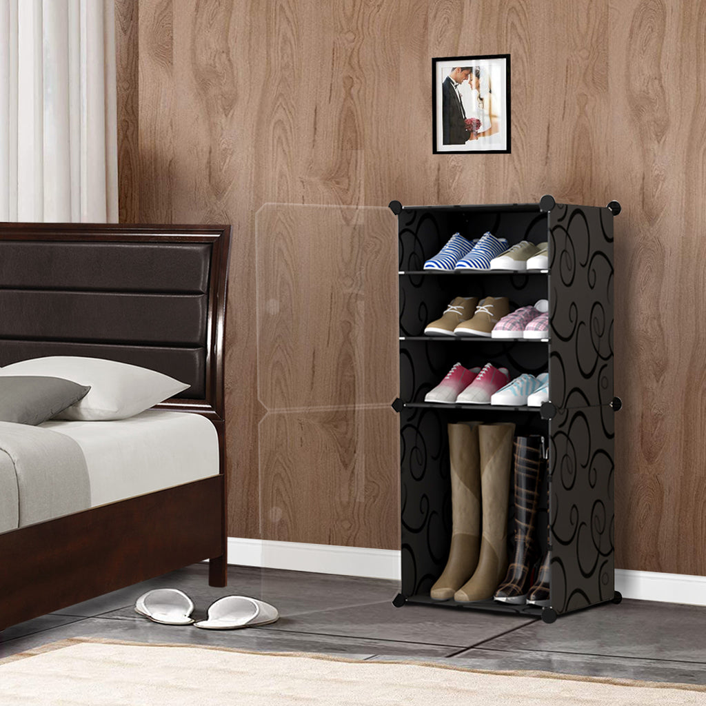 4 Tier Shoe Rack Organizer Sneaker Footwear Storage
