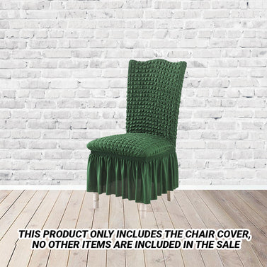 Dark Green Chair Cover Seat Protector with Ruffle Skirt