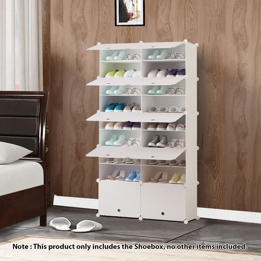 Shoe Rack Column 9 Tier 2 Column White Shoe Rack Organizer – Soga International