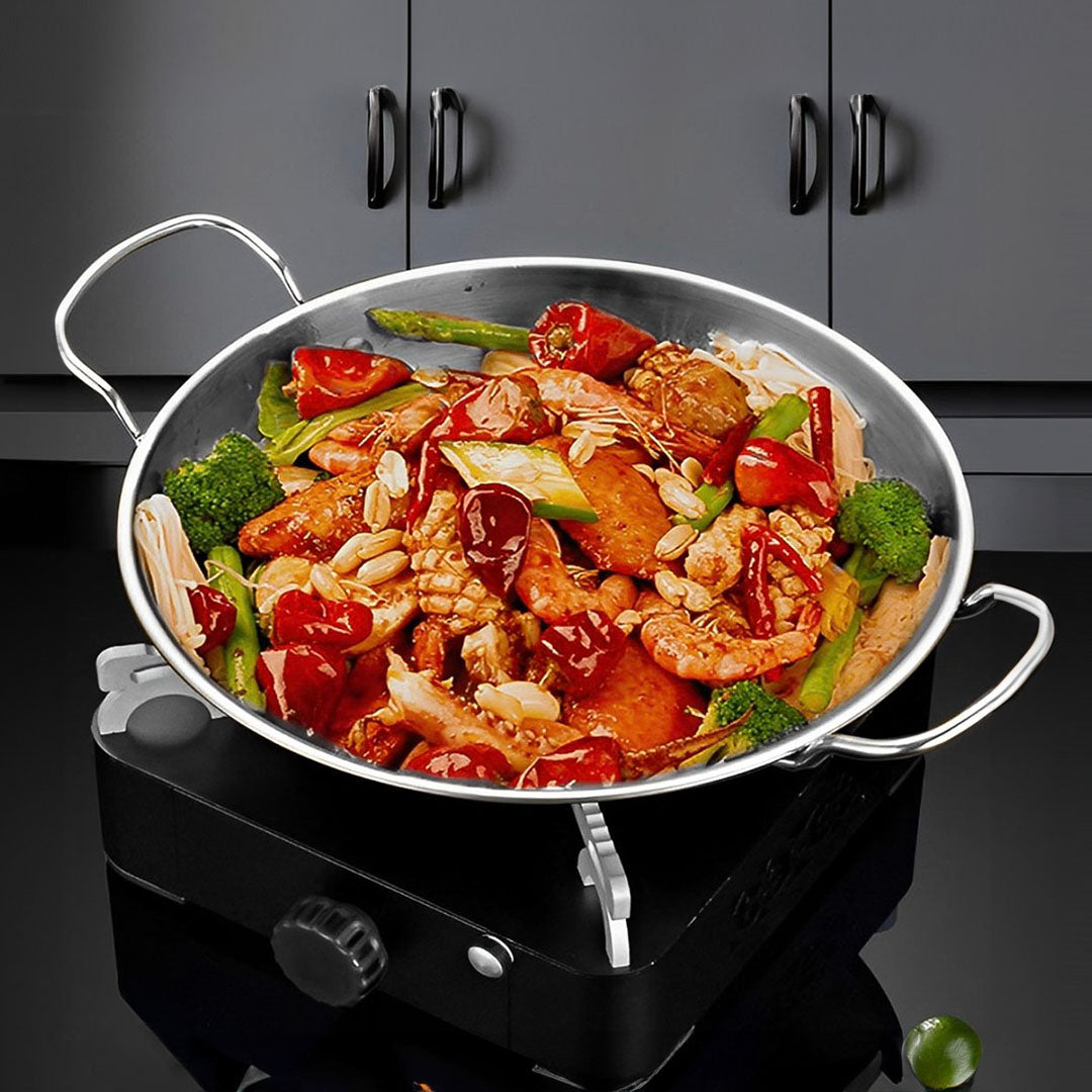 29cm Dry Pot, crafted with 201 Material in Silver Color and for Kitchen Essential