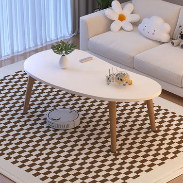 SOGA 80x40cm White Living Room Nordic  Coffee Table Simple Modern Home Style