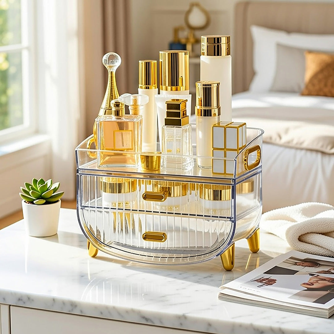 3 Tier Transparent Multifunctional Countertop Cosmetic Storage Organiser