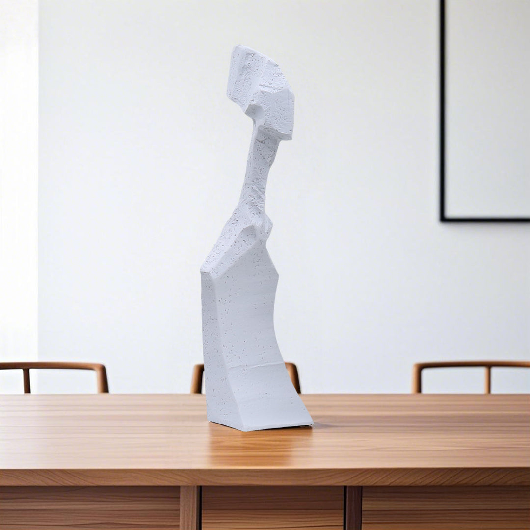 SOGA 40cm White Resin Sculpture Minimalist Abstract Design Modern Art for Home Décor