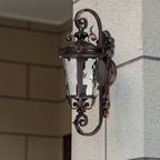 Vintage Lantern 70cm Aluminum & Glass Wall Light Classic Lantern