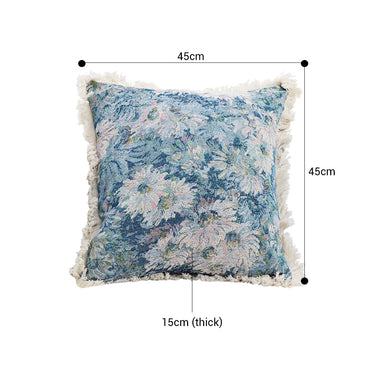 SOGA 45cm Oil Painting Shabby Chic Style Handmade Full Floral Needlepoint Throw Pillow