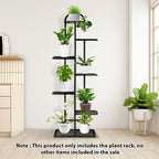 7 Tier Black Metal Plant Flowerpot Display Rack