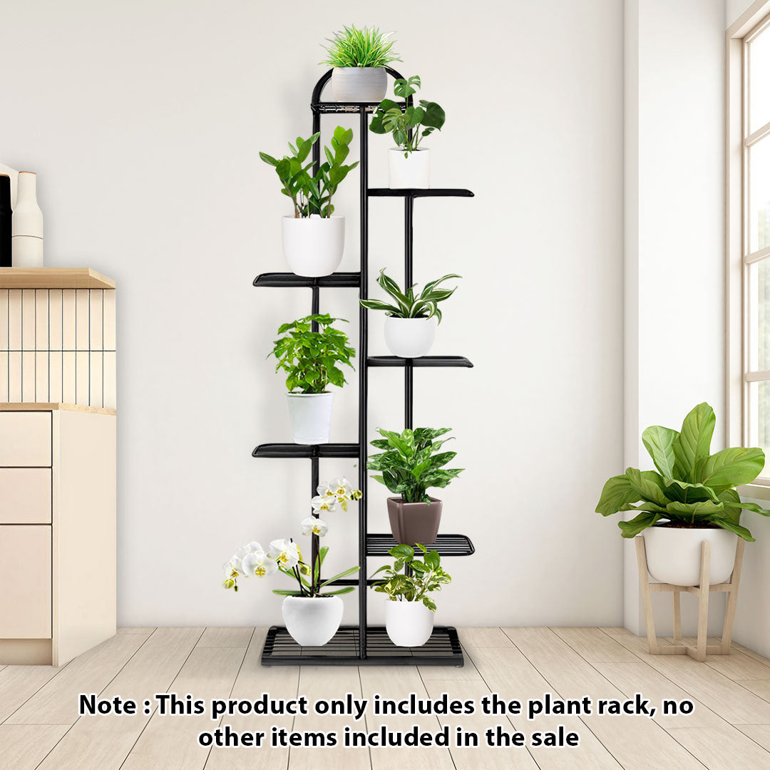7 Tier Black Metal Plant Flowerpot Display Rack