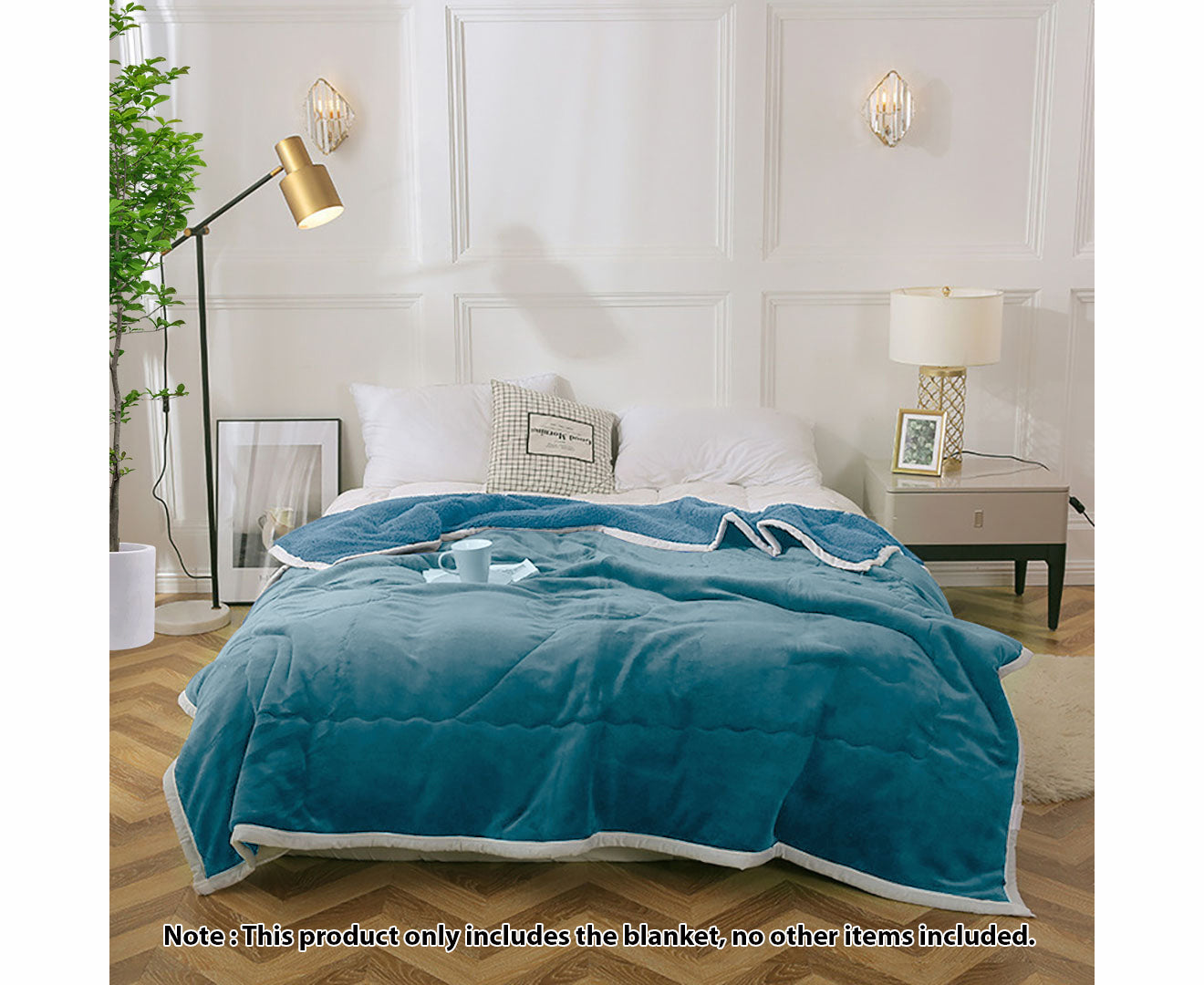 Lake Blue Throw Blanket Warm Cozy Double Sided