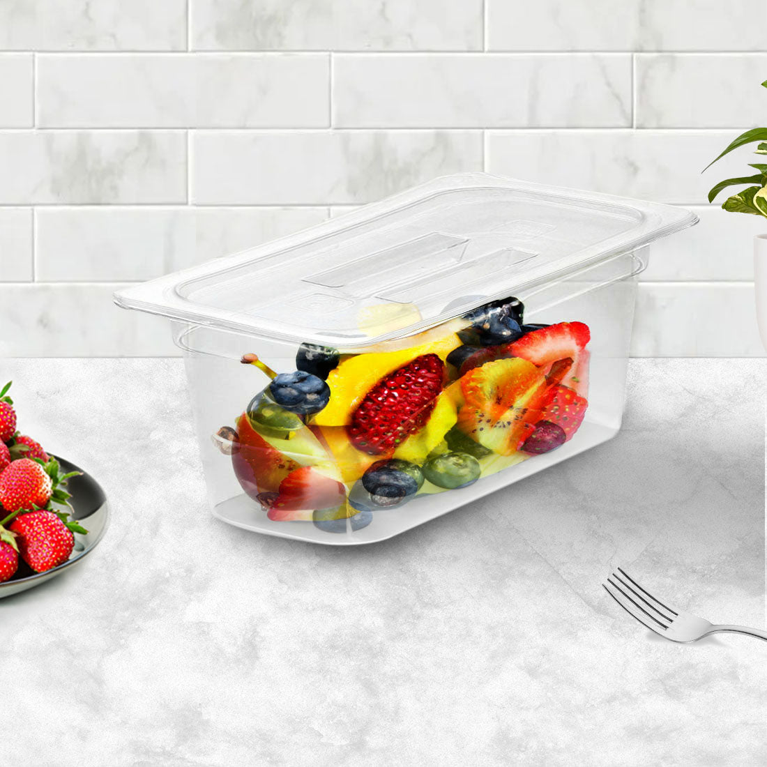 150mm Clear GN Pan 1/3 Food Tray with Lid