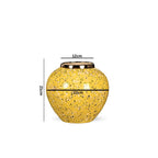 SOGA 21x22cm Yellow with White Mini Floral Small Ceramic Flower Vase Elegant Living Room Home Decor