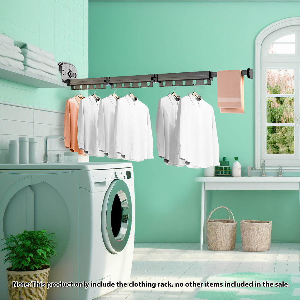 127.5cm Wall-Mounted Clothing Dry Rack Retractable  Hanger