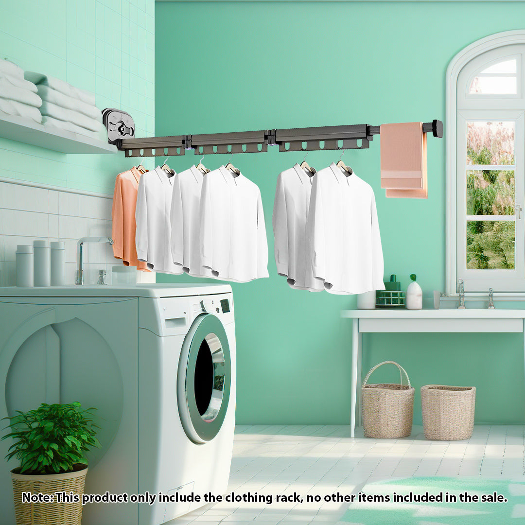 127.5cm Wall-Mounted Clothing Dry Rack Retractable  Hanger