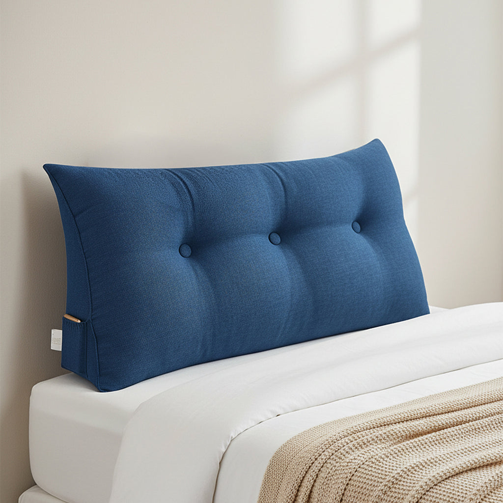 SOGA 100cm Blue Wedge Bed Cushion