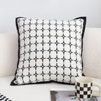 SOGA 50cm Moroccan Black Cross Pattern Black Trim Decorative Throw Pillow
