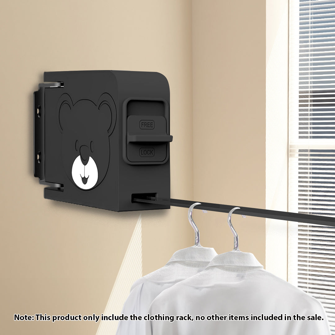 160mm Wall-Mounted Clothes Line Dry Rack Black