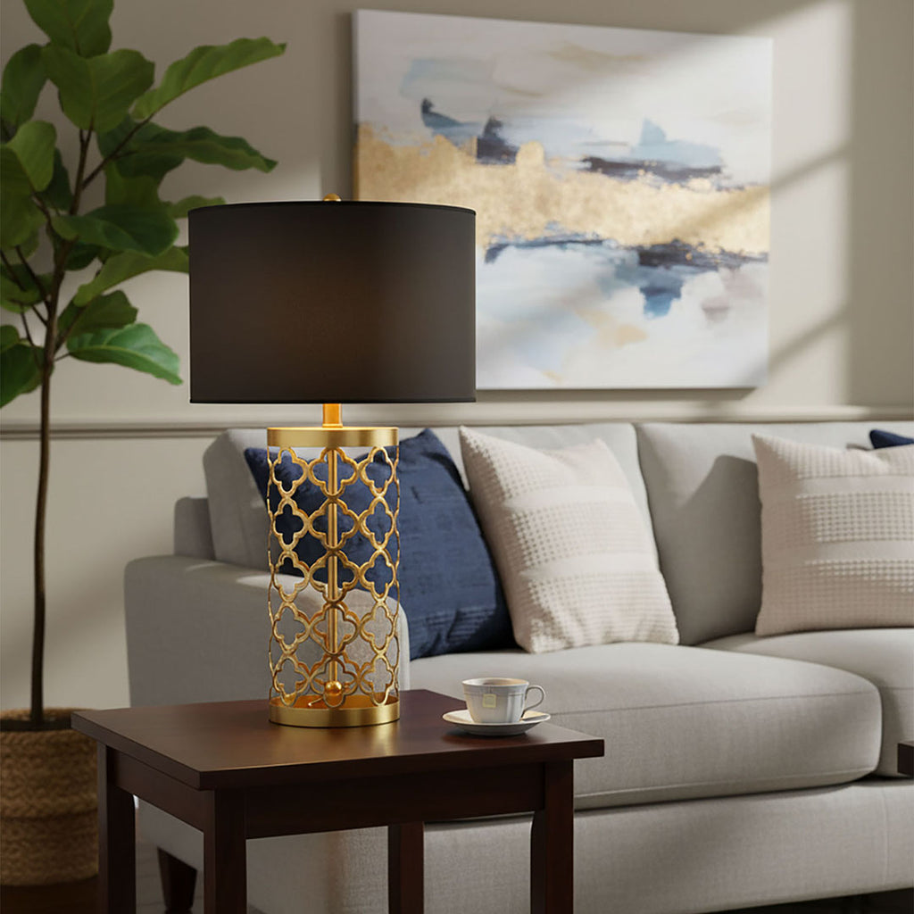 Hollowed Table Lamp with Dark Shade