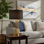 Hollowed Table Lamp with Dark Shade