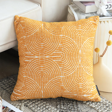 50cm Mustard Yellow Throw Pillow Geometric Indoor and Outdoor Corded