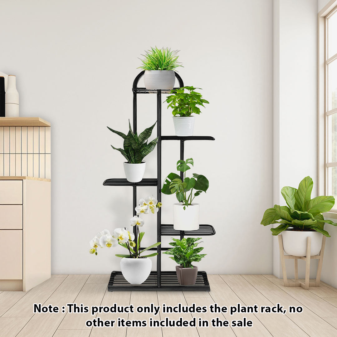 5 Tier Black Metal Plant Flowerpot Display Rack