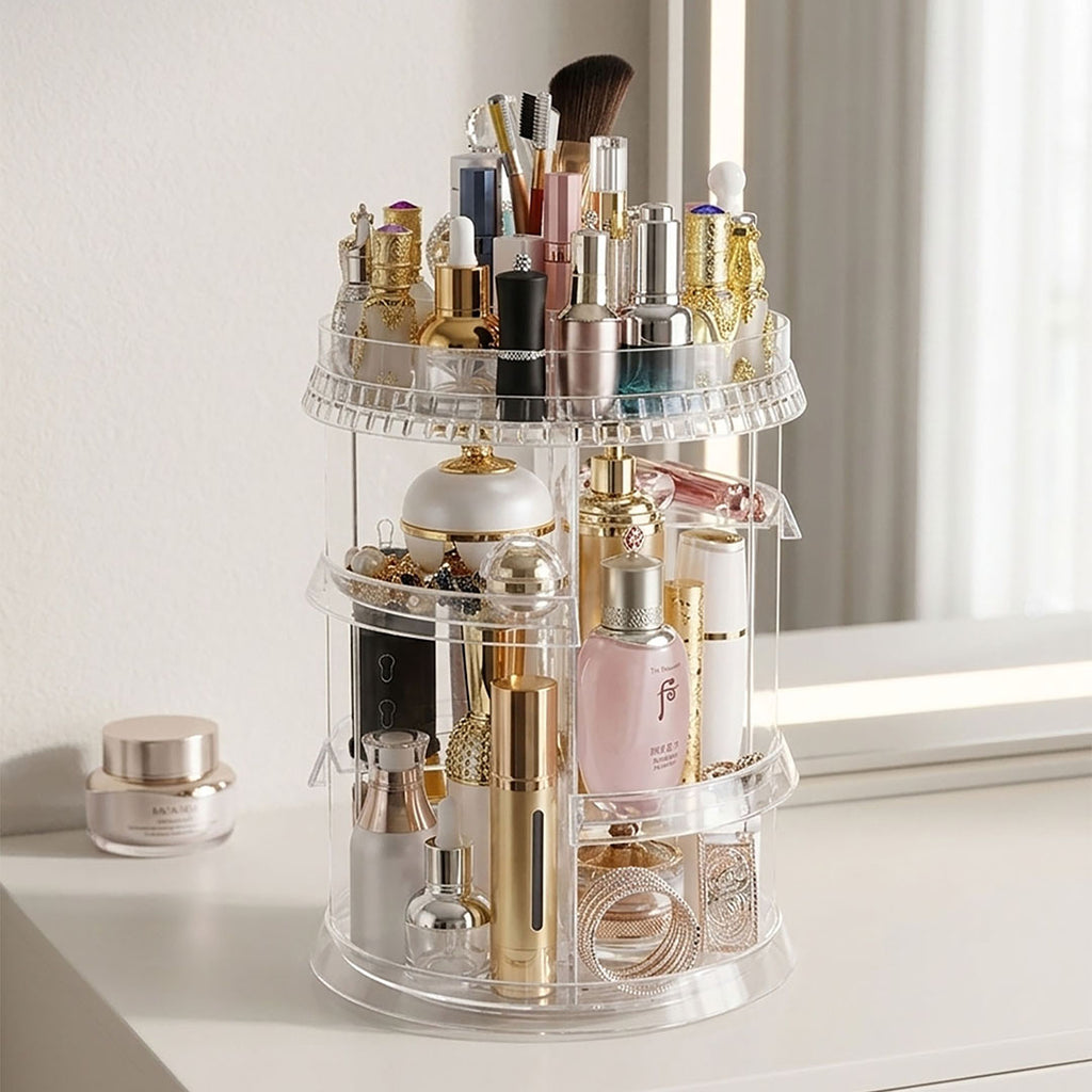 360 Degree Rotating Makeup Organiser Cosmetics Holder