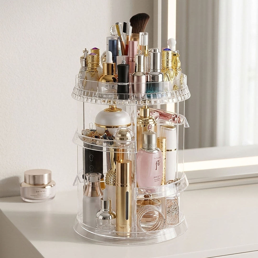 360 Degree Rotating Makeup Organiser Cosmetics Holder