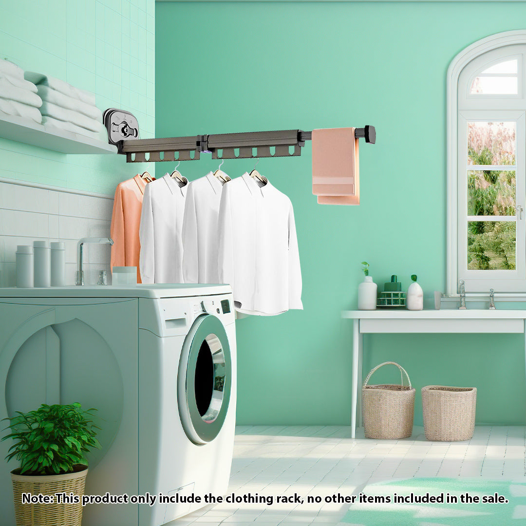 93.2cm Wall-Mounted Clothing Dry Rack Retractable Hanger