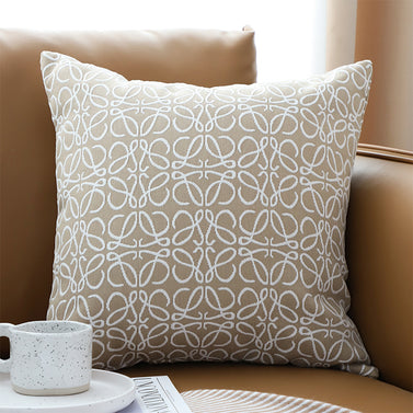 50cmThrow Pillow White and Beige Geometric Pattern Accent